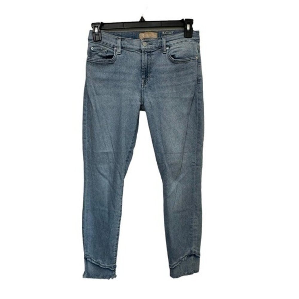 7 Seven For All Mankind Women's 30 Luxe Vintage The Ankle Skinny Jeans Frayed